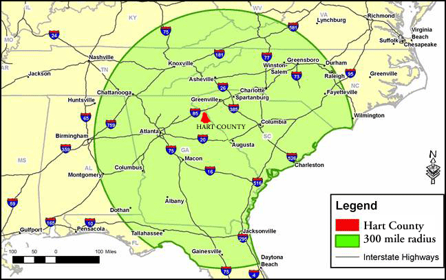radius map, Georgia
